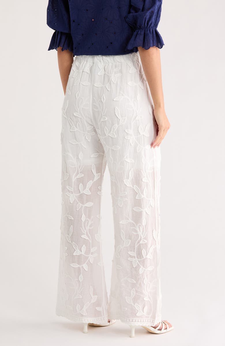 Forgotten Grace Embroidered Pull On Pants, Alternate, color, White