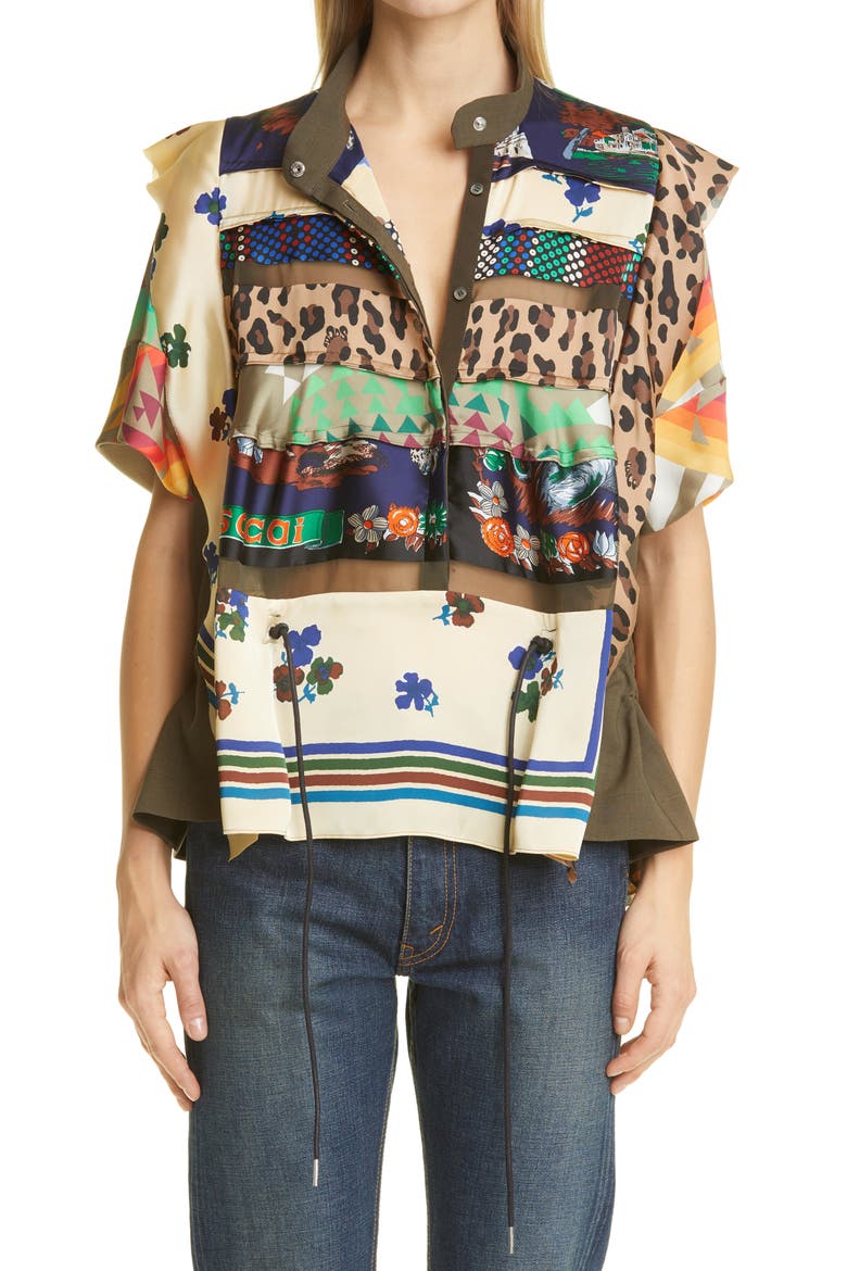 Hank Willis Thomas Archive Patchwork Shirt, Main, color, BEIGE MULTI