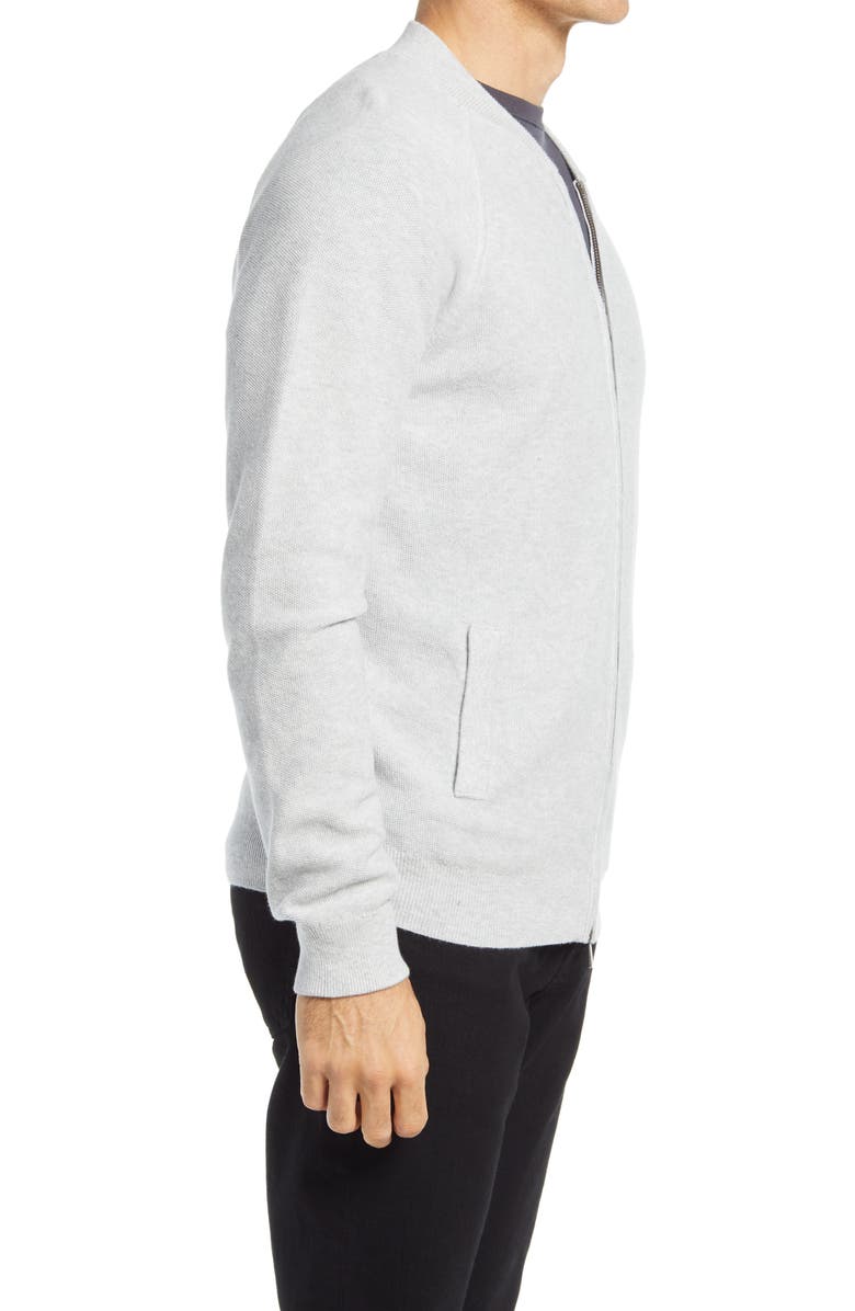 Nordstrom Textured Zip Front Cotton & Cashmere Cardigan, Alternate, color,