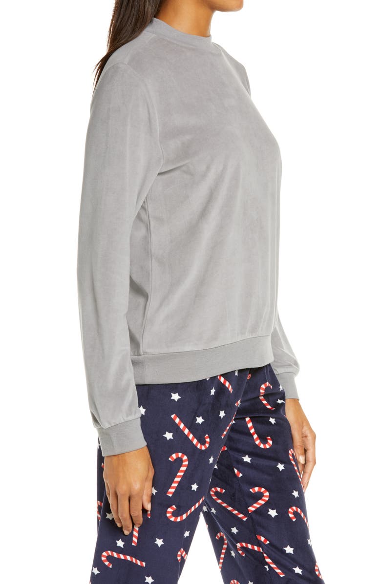 PJ Salvage Silky Velour Mock Neck Top, Alternate, color,