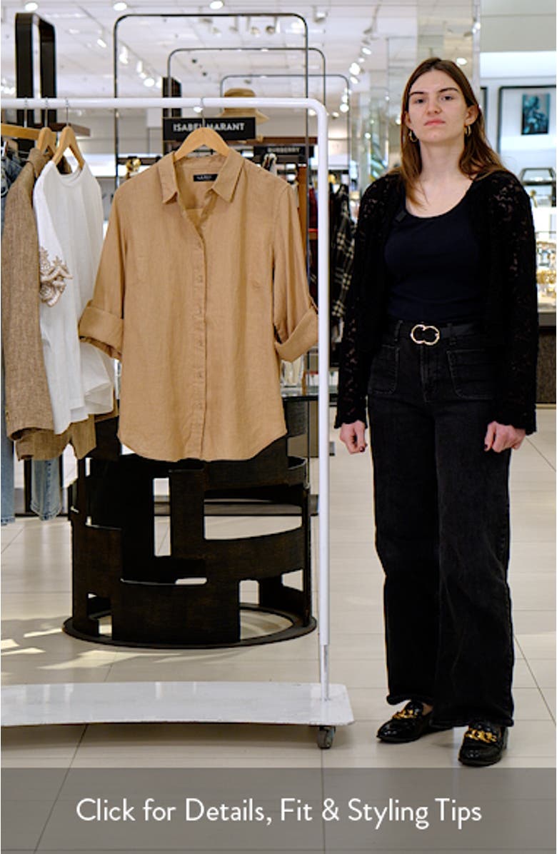 Karrie Tissue Linen Button-Up Shirt, sales video thumbnail