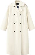 MANGO Cotton Blend Trench Coat