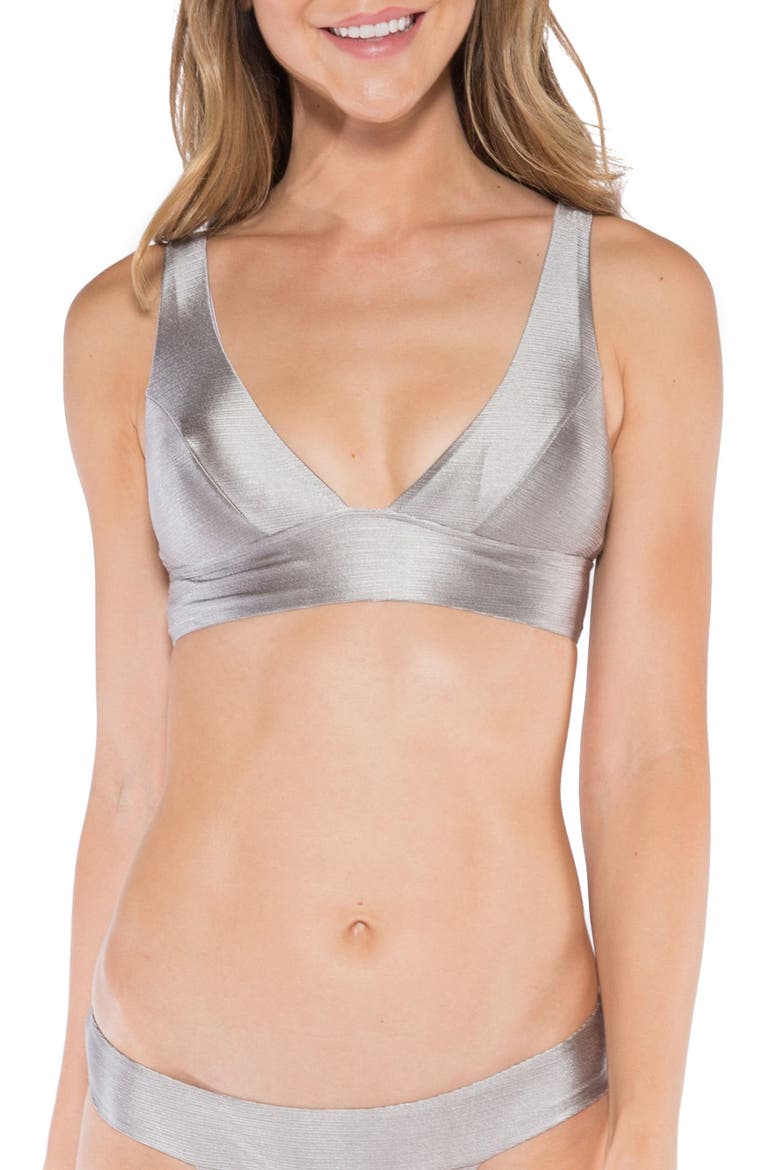 Selena Lace-Up Back Bikini Top, Main, color, SAND DOLLAR