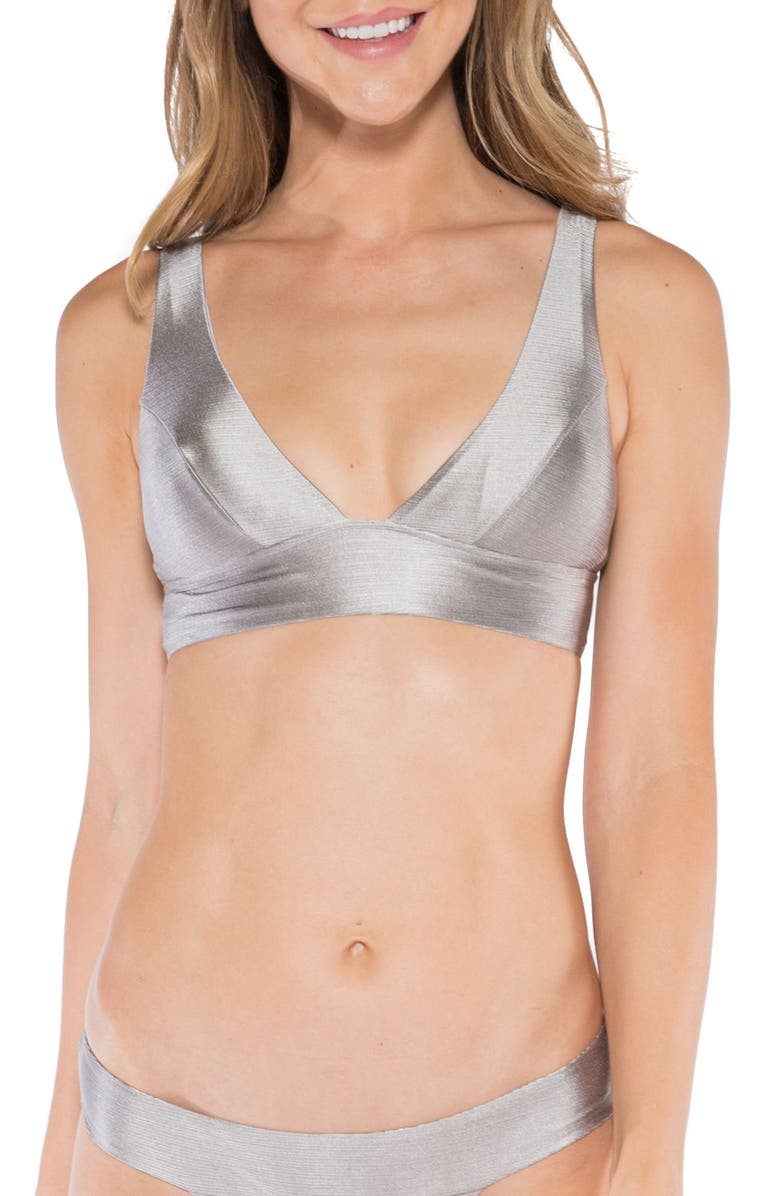 BYRDS OF PARADISE Selena Lace-Up Back Bikini Top, Main, color, 