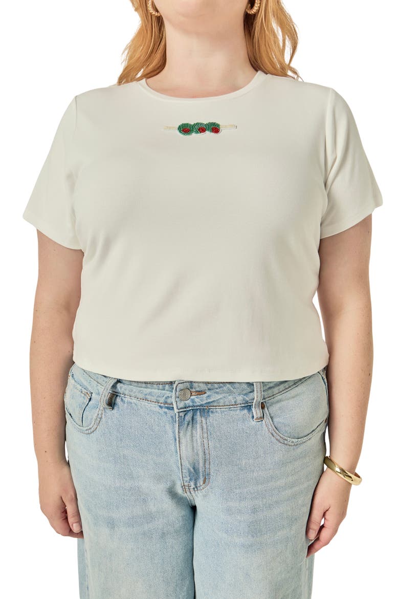 Olive Beaded Baby Tee, Main, color, WHITE