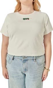 English Factory Olive Beaded Baby Tee
