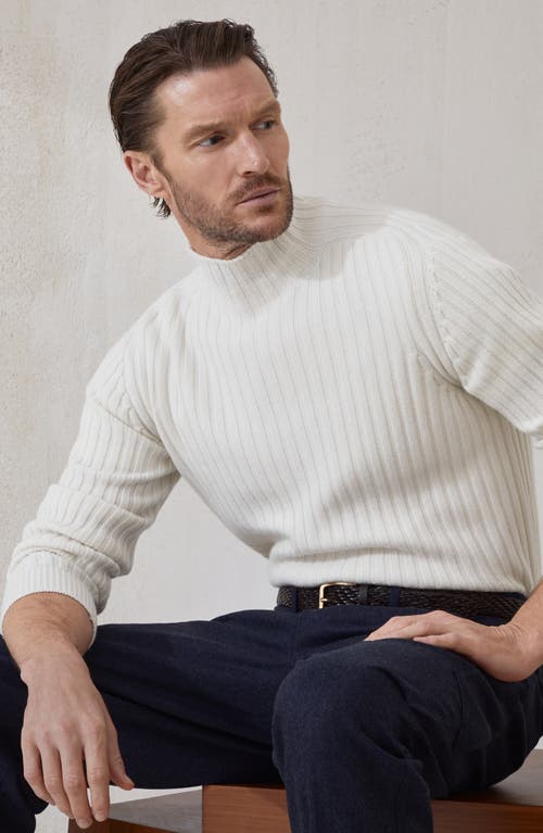 Brunello Cucinelli Men Cashmere Turtle Neck Jumper In White