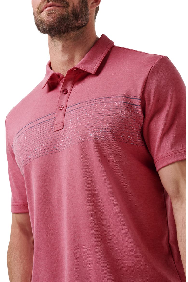 Final Call Chest Stripe Piqué Polo, Alternate, color, ROSE WINE