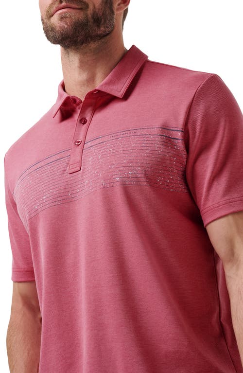 Travismathew Final Call Chest Stripe Piqué Polo In Rose Wine
