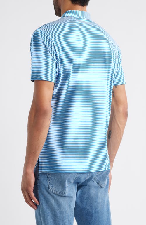 Johnnie-o Dru Stripe Performance Polo In Blue