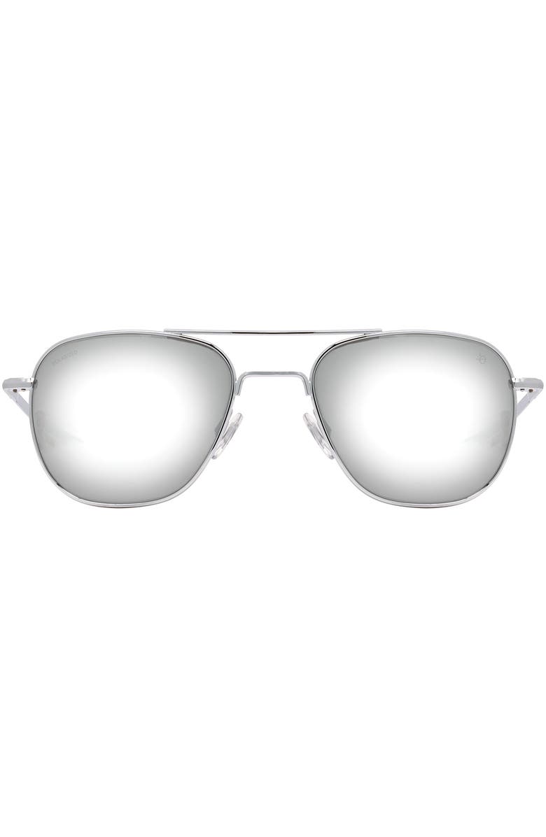 American Optical Original Pilot 55mm Aviator Nylon Polarized, Alternate, color, Silver - Gnn-P