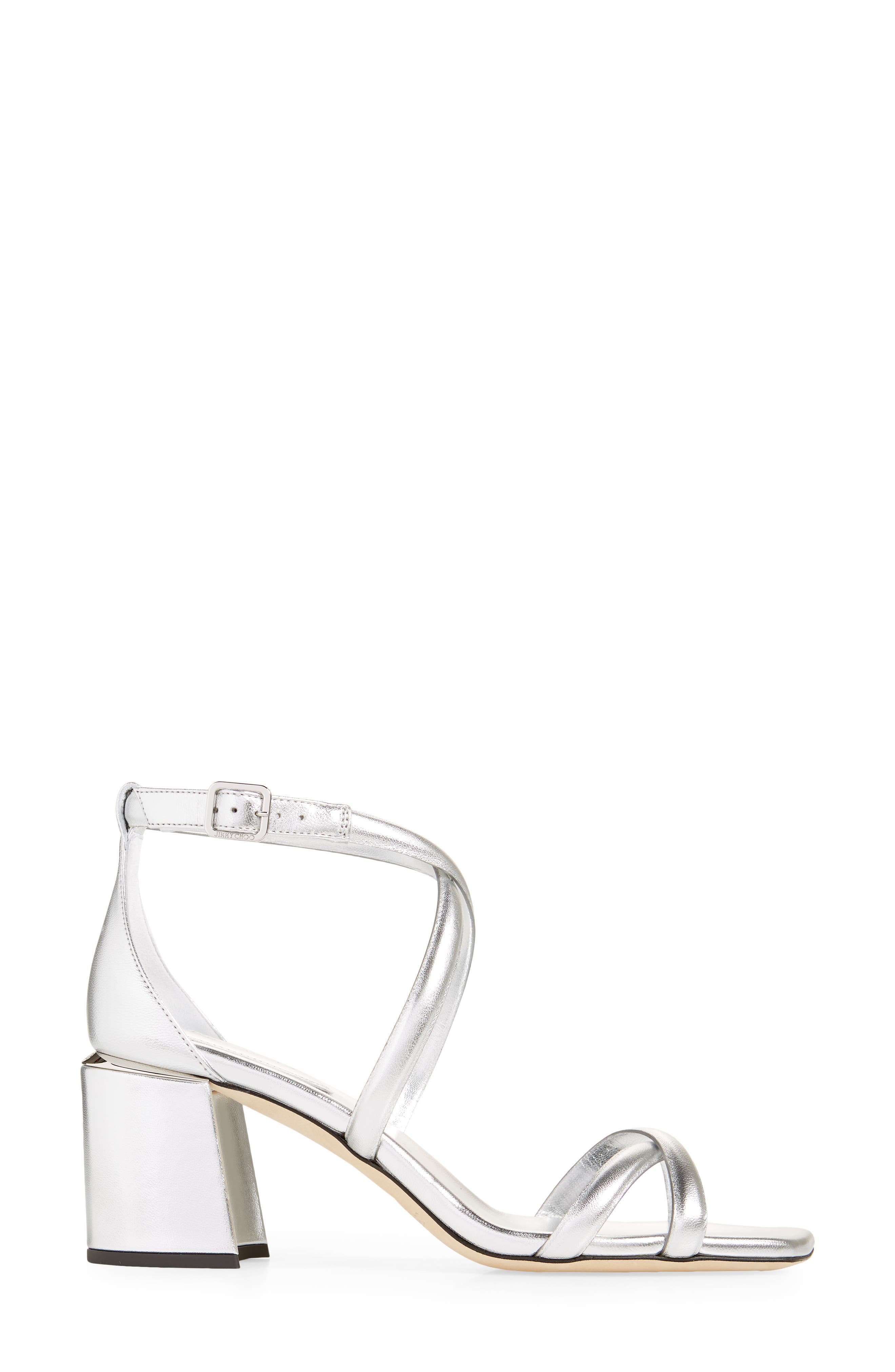 Jimmy Choo Rheea Metallic Block Heel Sandal, Alternate, color, 