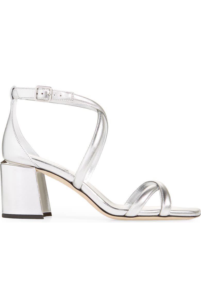 Jimmy Choo Rheea Metallic Block Heel Sandal, Alternate, color,
