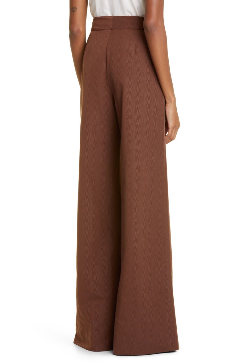 Oak Wide Leg Moiré Taffeta Pants, Alternate, color, CHOCOLATE
