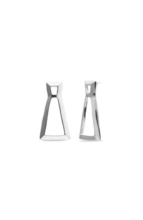 Silver-tone Sculptural Drop Earrings