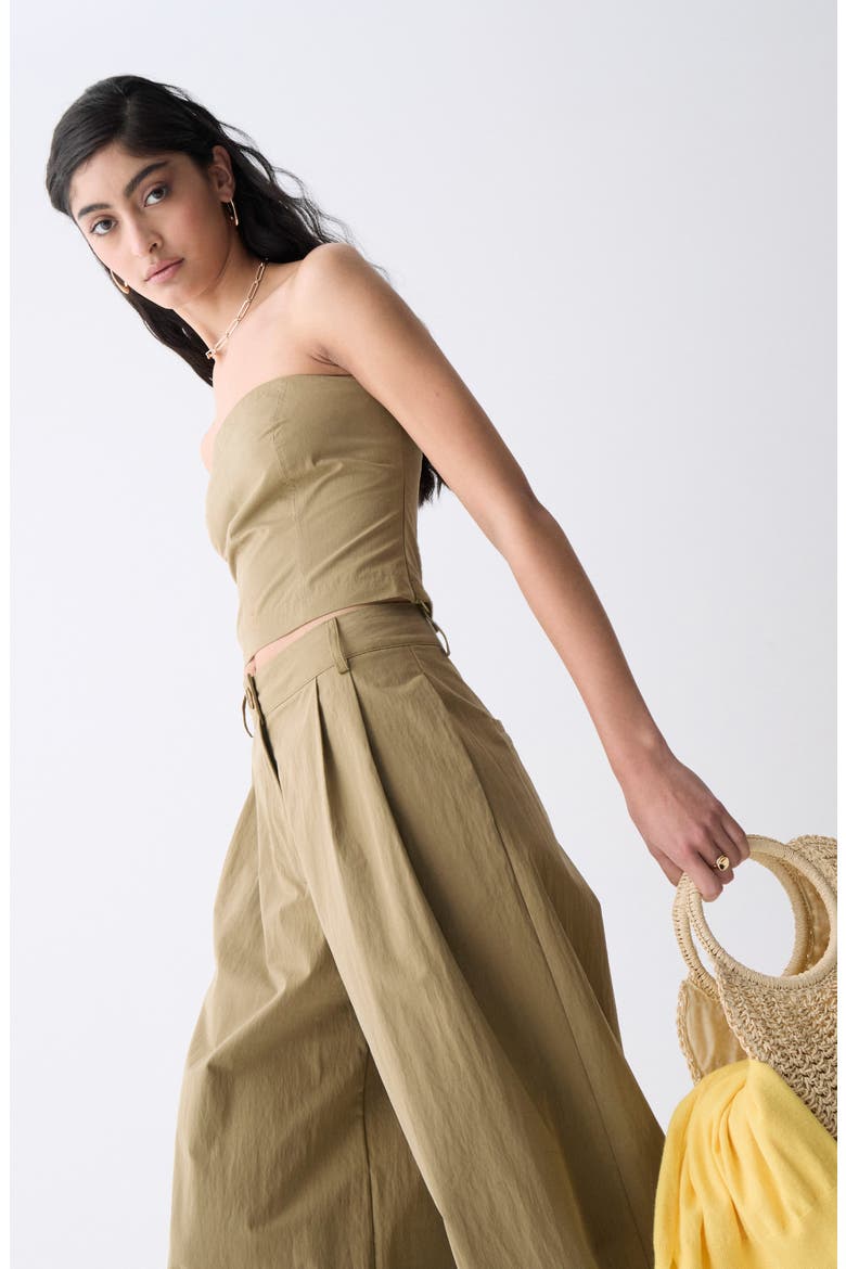 Louna Strapless Crop Top, Alternate, color, ARMY