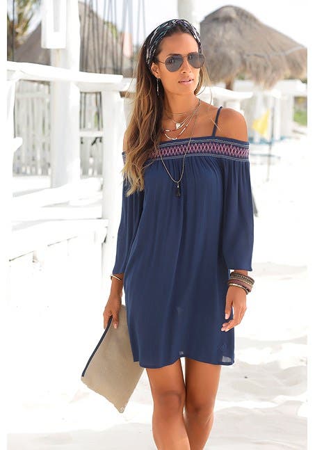 Women's Embroidered Cold Shoulder Dress - image 2