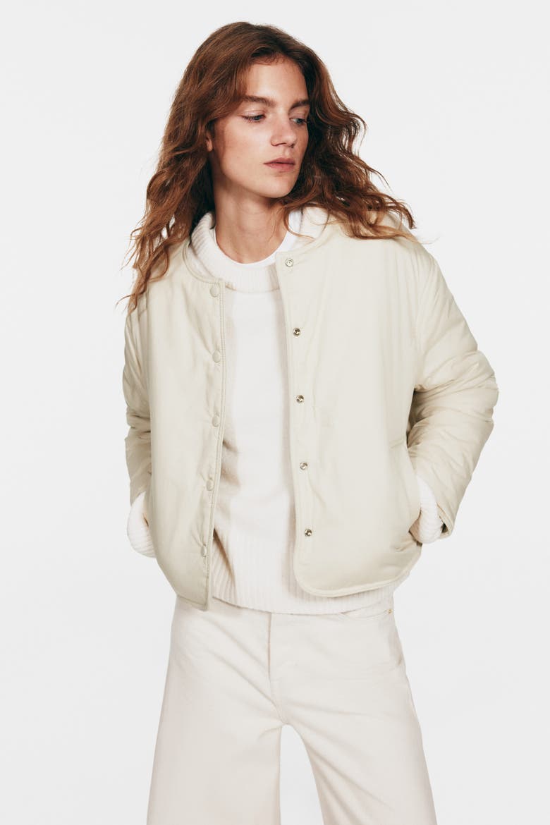 Reversible Bomber Jacket, Alternate, color, Light beige