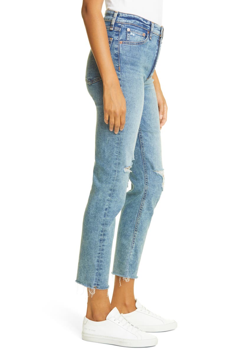 rag & bone Nina Ripped High Waist Ankle Cigarette Jeans, Alternate, color,