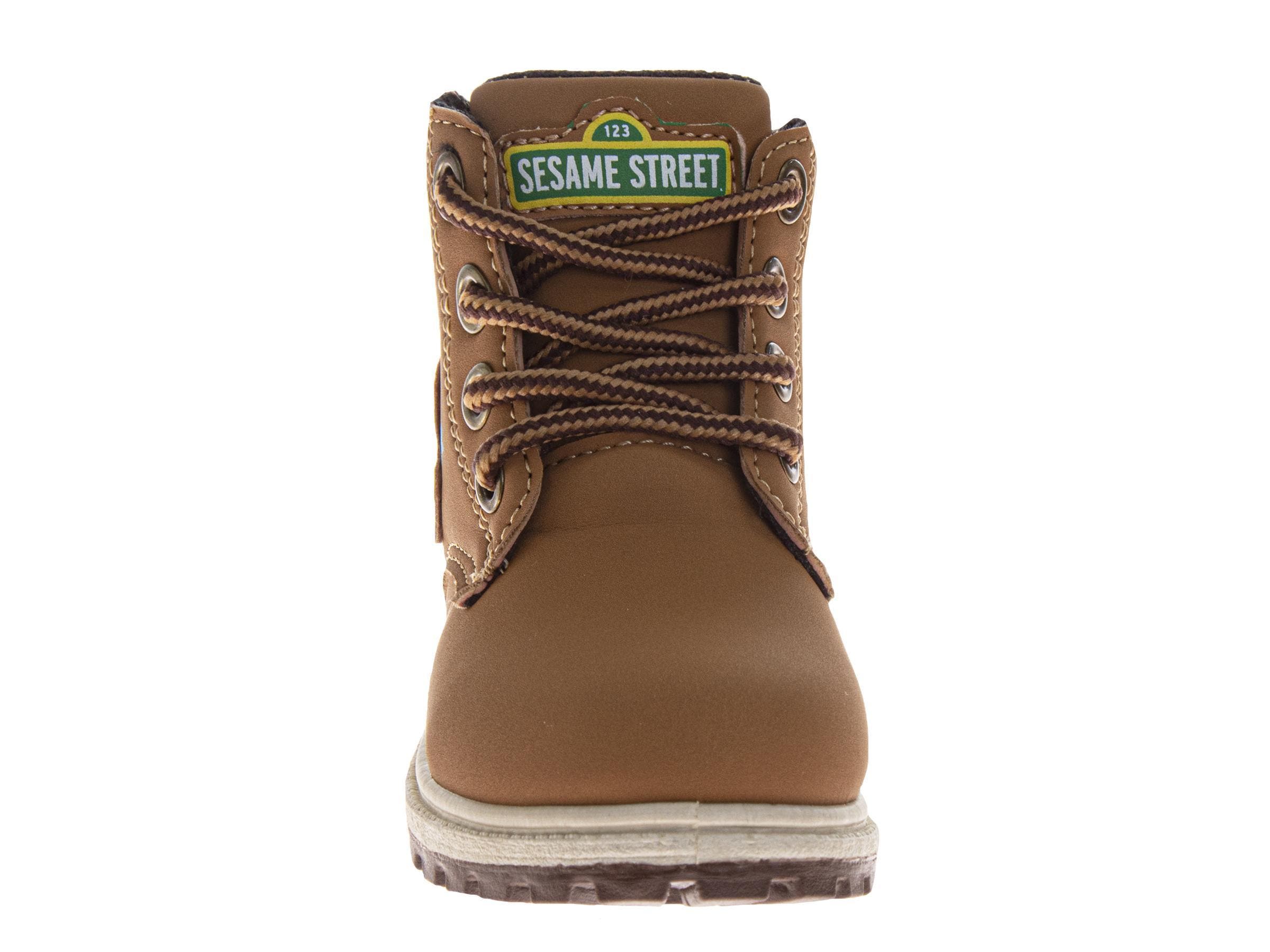 Sesame Street<sup>®</sup> Sesame Street Elmo and Cookie Monster Toddler' Lace Up Boots., Alternate, color, Wheat