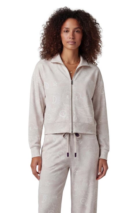 Paisley Explosion Womens Cropped Zip Jacket