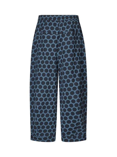 Masai Copenhagen Cropped Velvet Wide Leg Pants In Blue