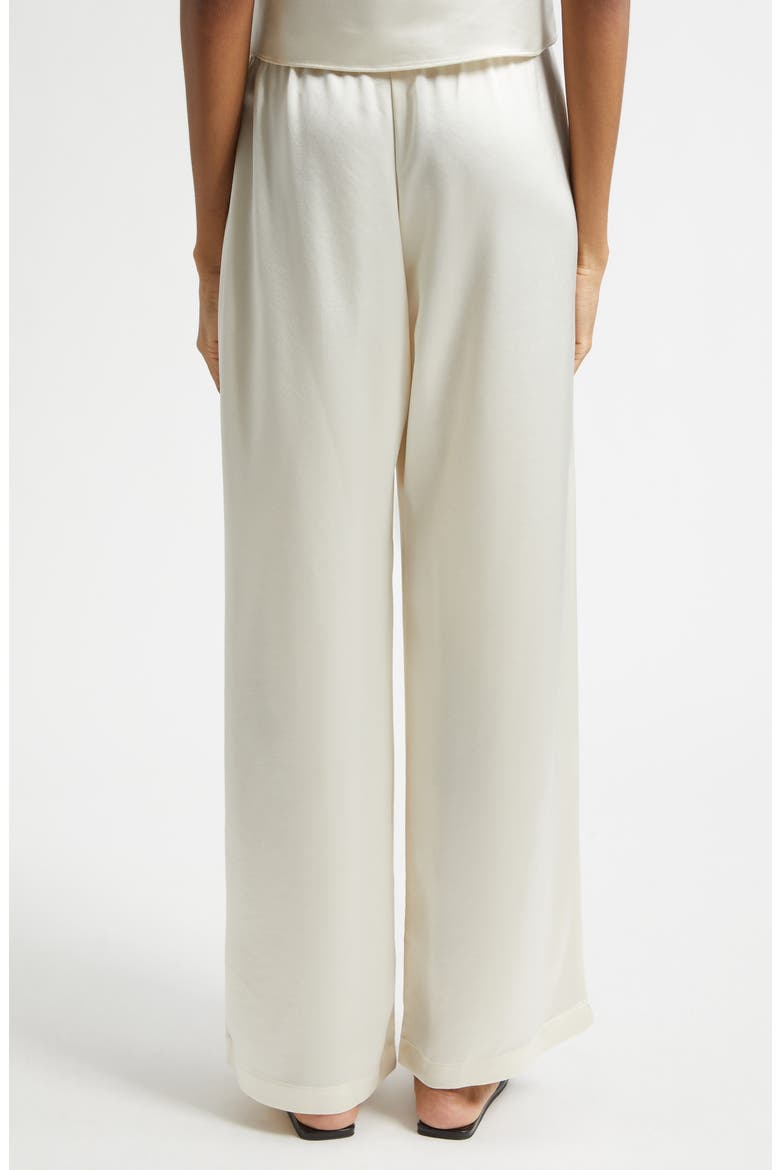 Barb Wide Leg Satin Pants, Alternate, color, CREME