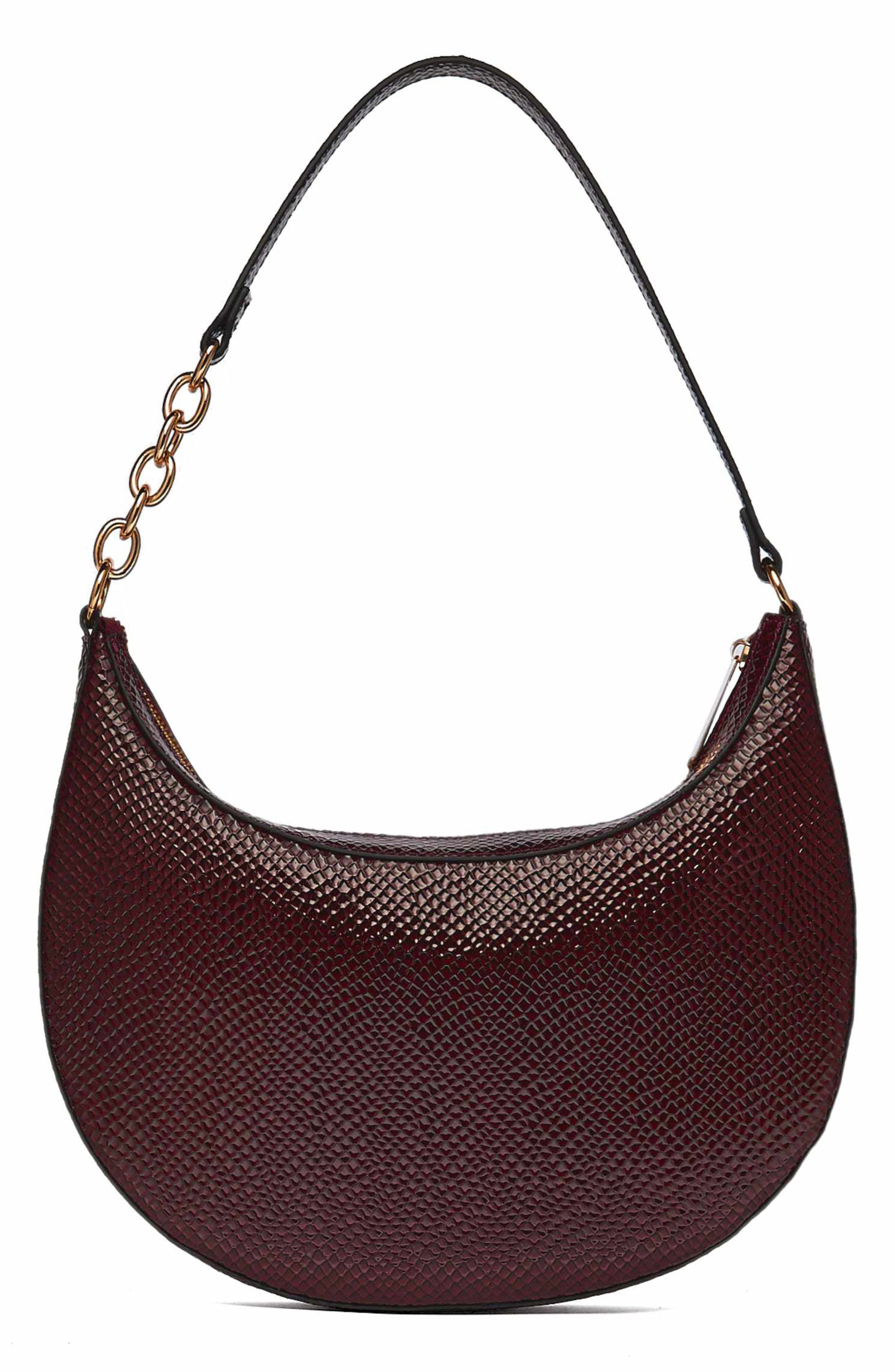 Diversions Faux Leather Shoulder Bag, Alternate, color, BURGUNDY