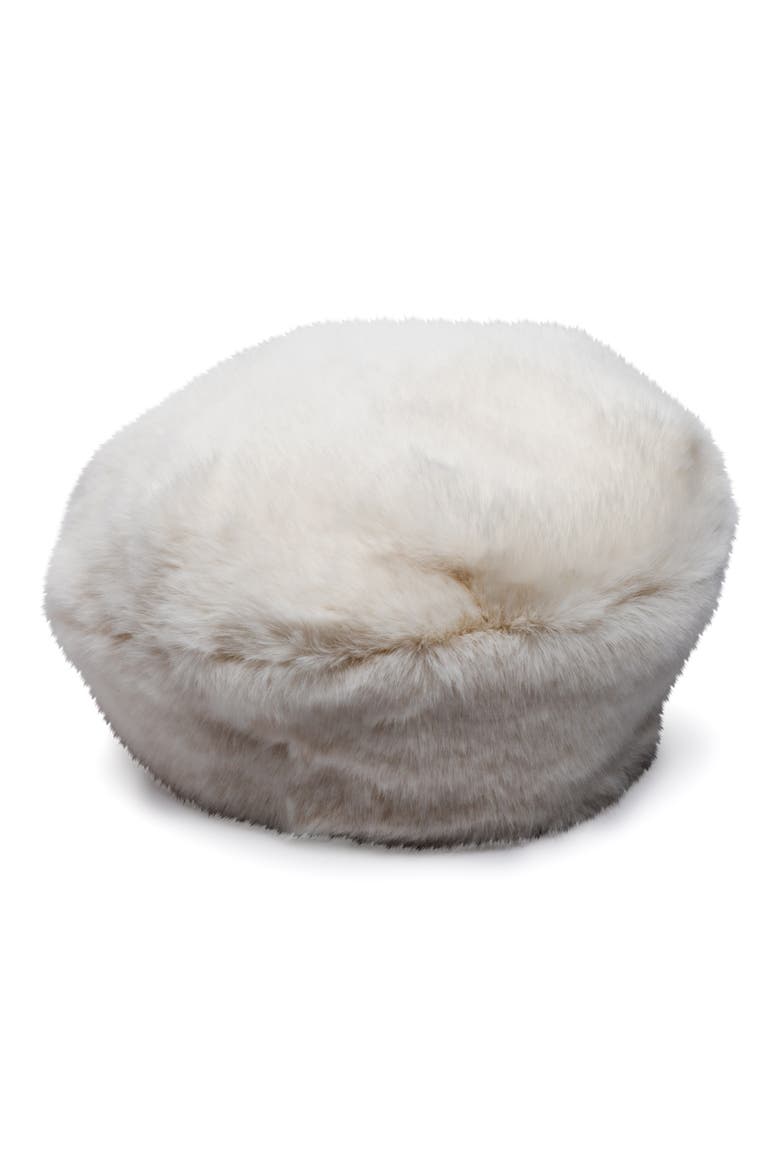 Mishka Faux Rabbit Fur Beret, Main, color, WINTER WHITE