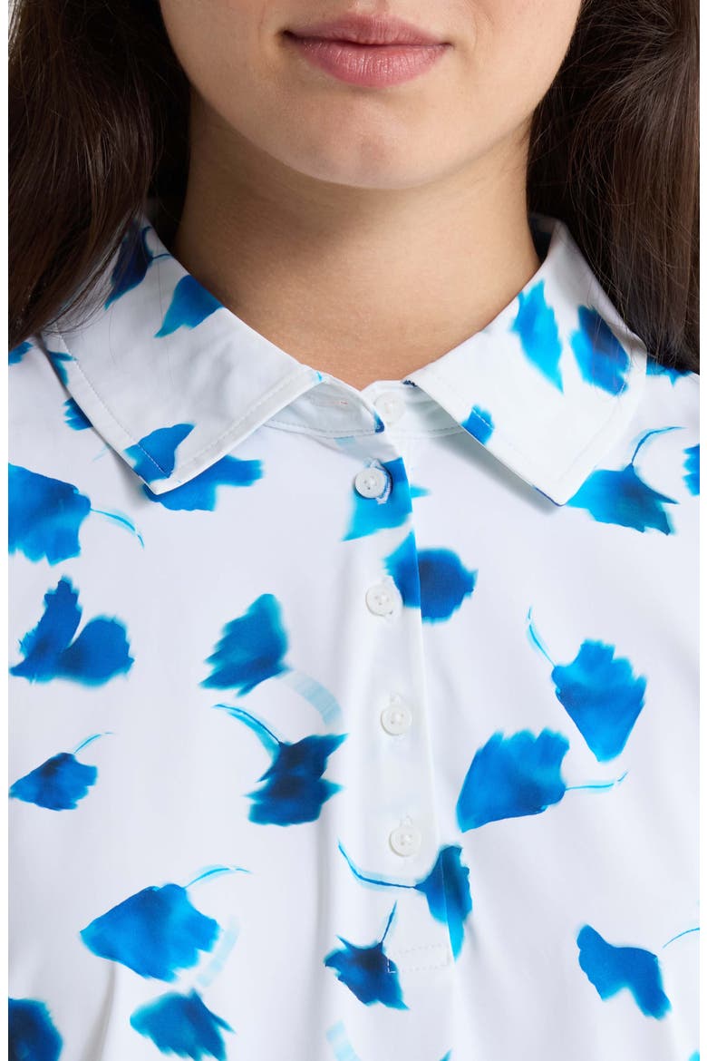 Drop Floral Performance Sleeveless Polo, Alternate, color, SNOW