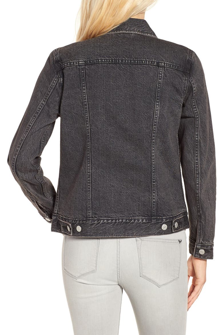 Levi's® 'Boyfriend' Denim Trucker Jacket, Alternate, color, MOUNTAIN BLACK