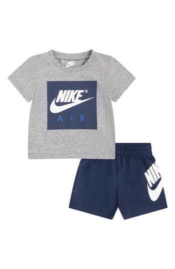 Nike Air Logo Graphic T-shirt & Shorts Set In Navy