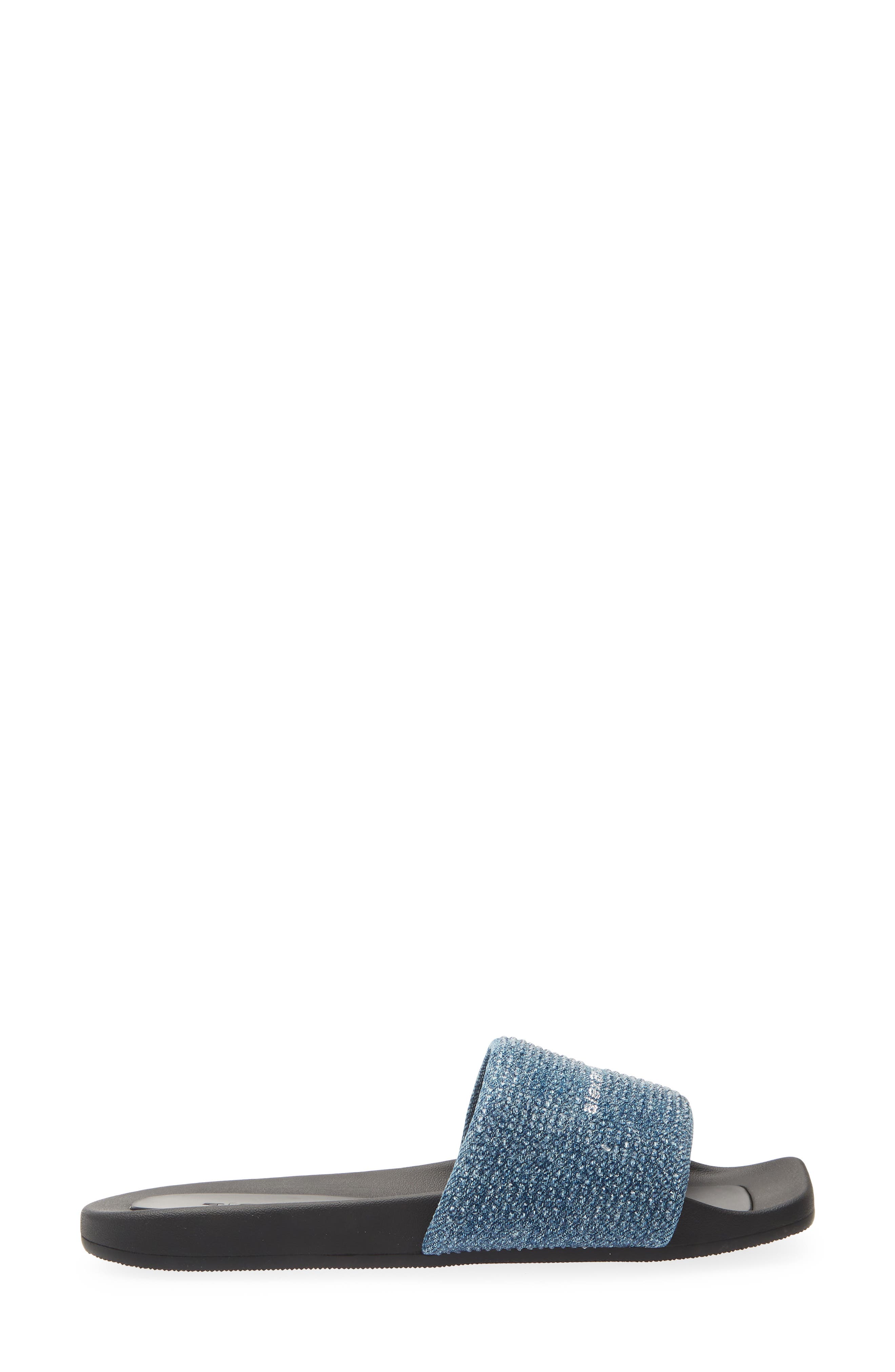 Crystal Embellished Denim Slide Sandal, Alternate, color, VINTAGE MEDIUM INDIGO