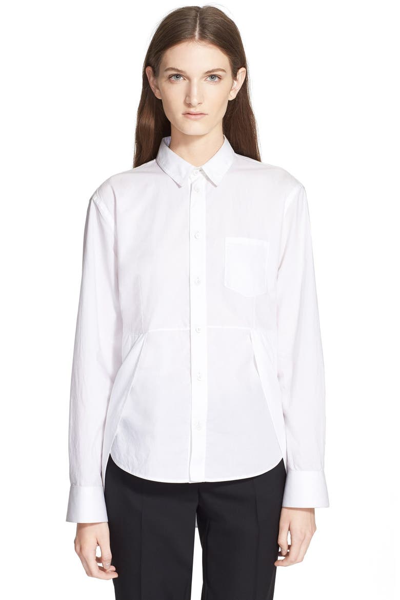 Long Sleeve Cotton Poplin Shirt, Main, color, SNOW