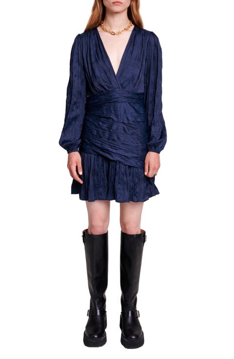 Runnylona Long Sleeve Satin Dress