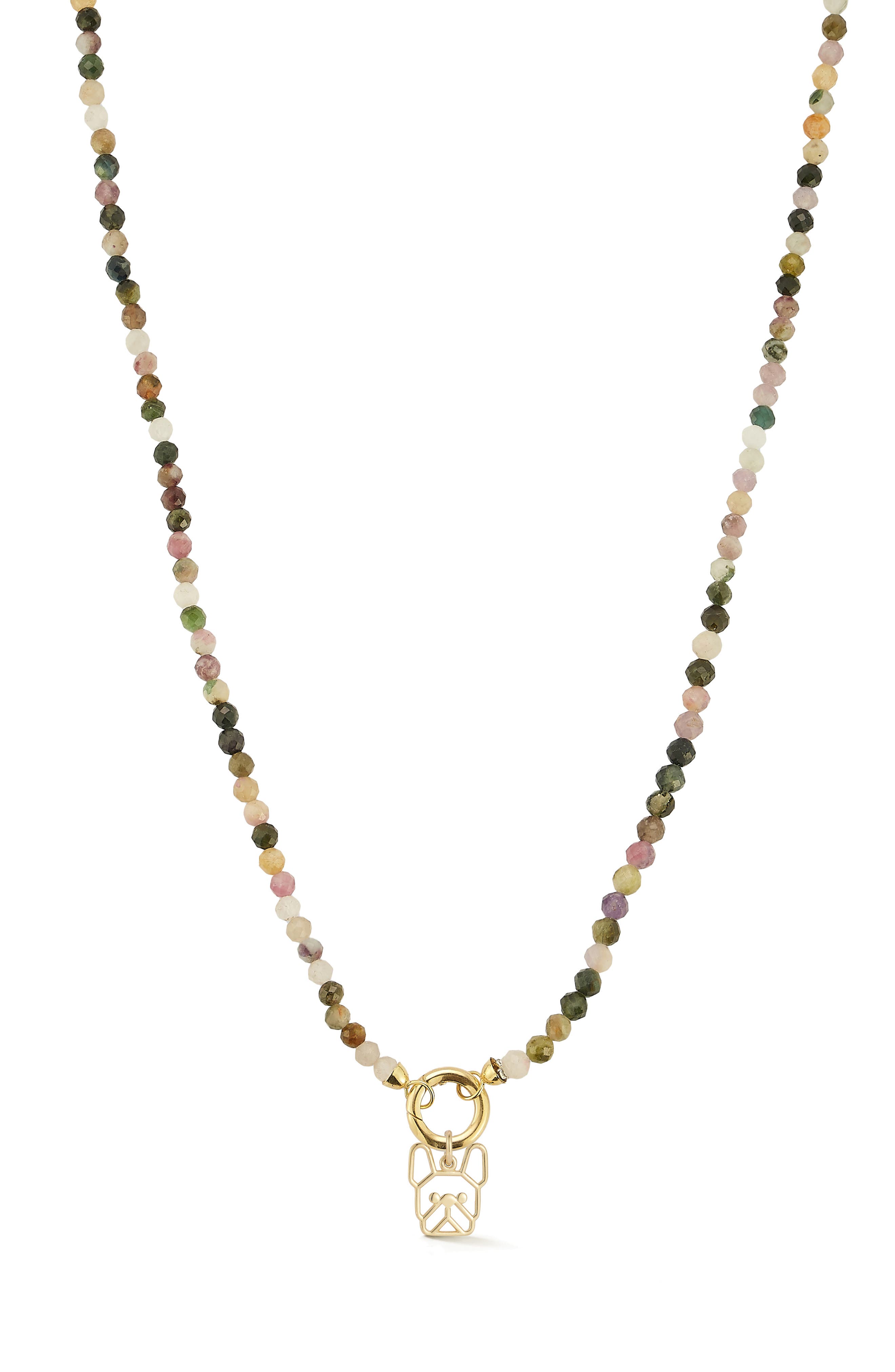 Ember Fine Jewelry 14K Yellow Gold Dog Charm Beaded Necklace