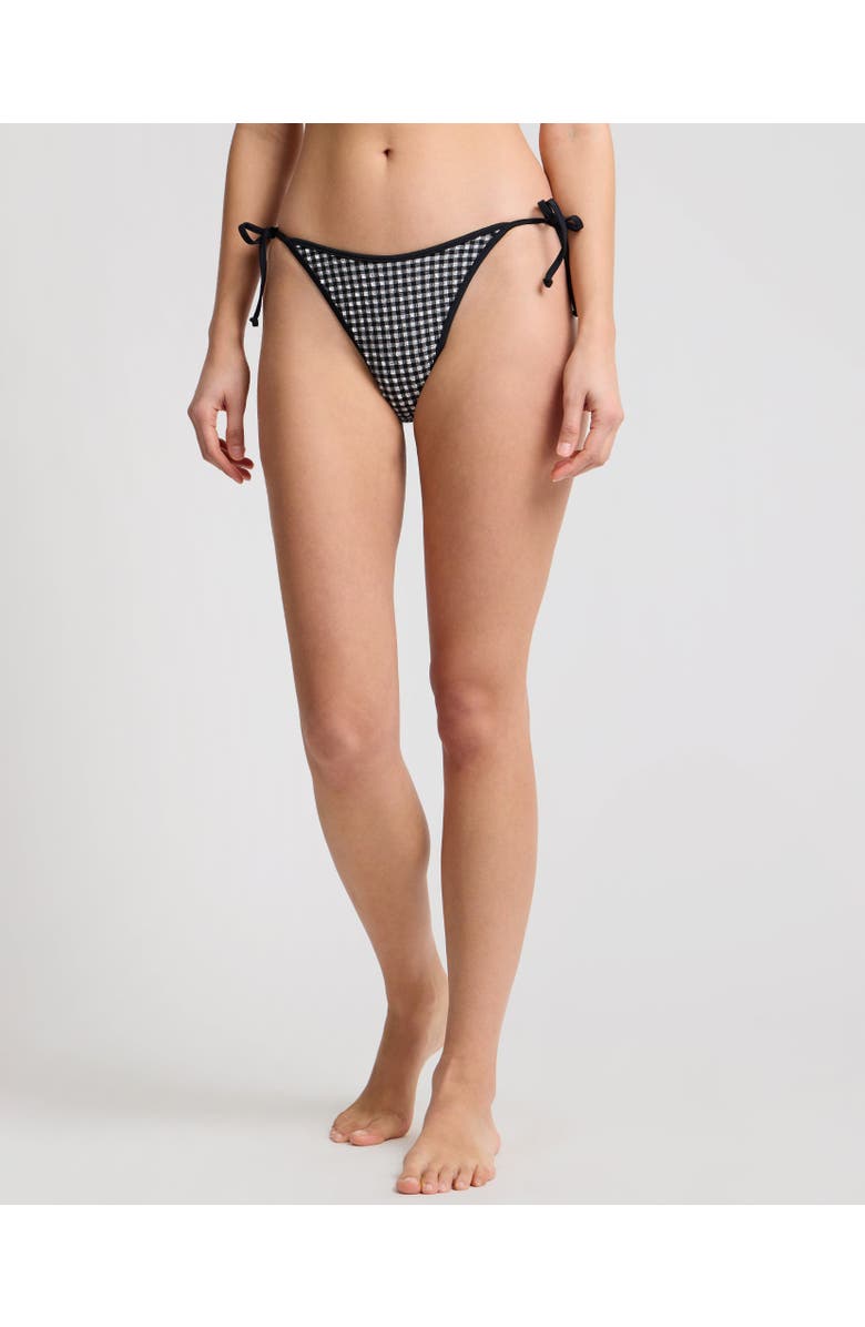 Onia Cleo String-Tie Bikini Bottom, Main, color, Black/White