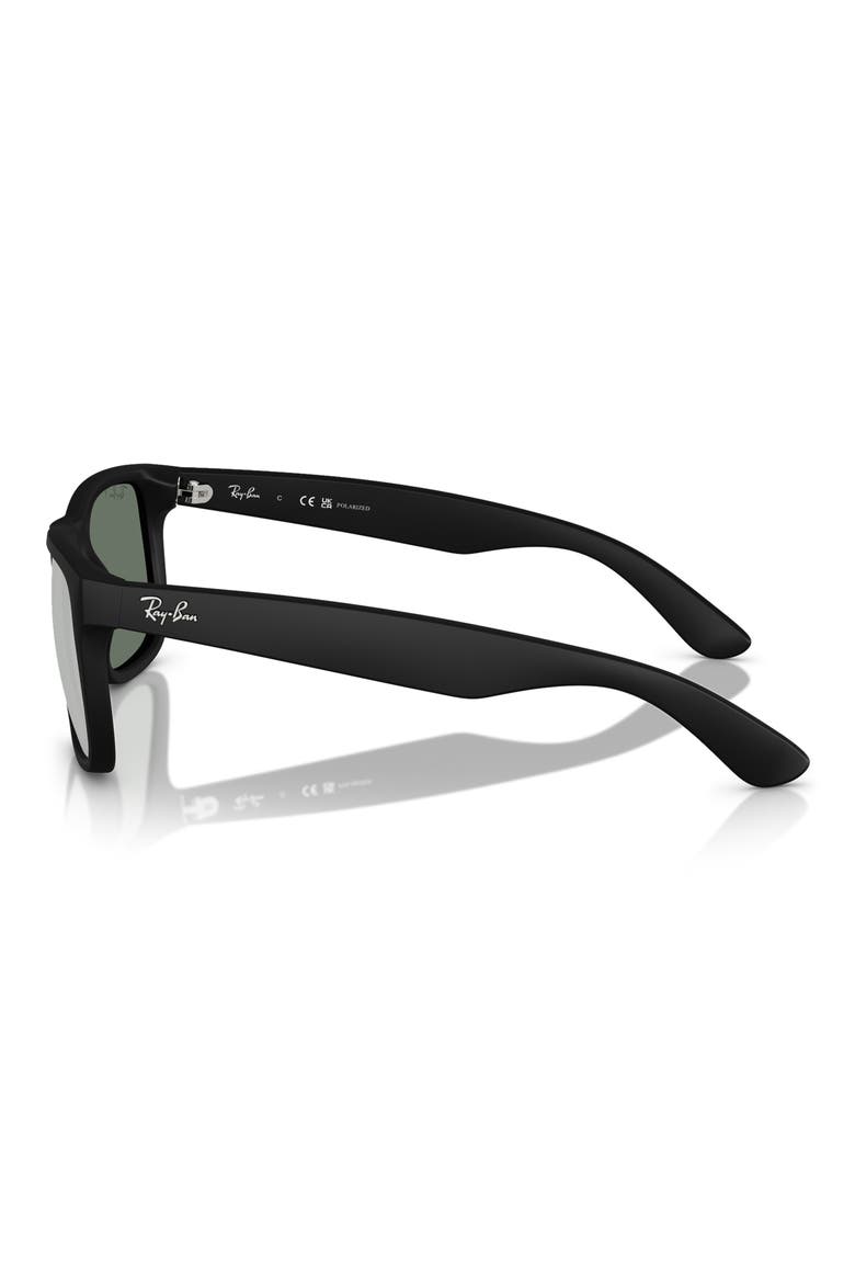54mm Polarized Square Sunglasses, Alternate, color, RUBBER BLACK GREEN SILVER POL