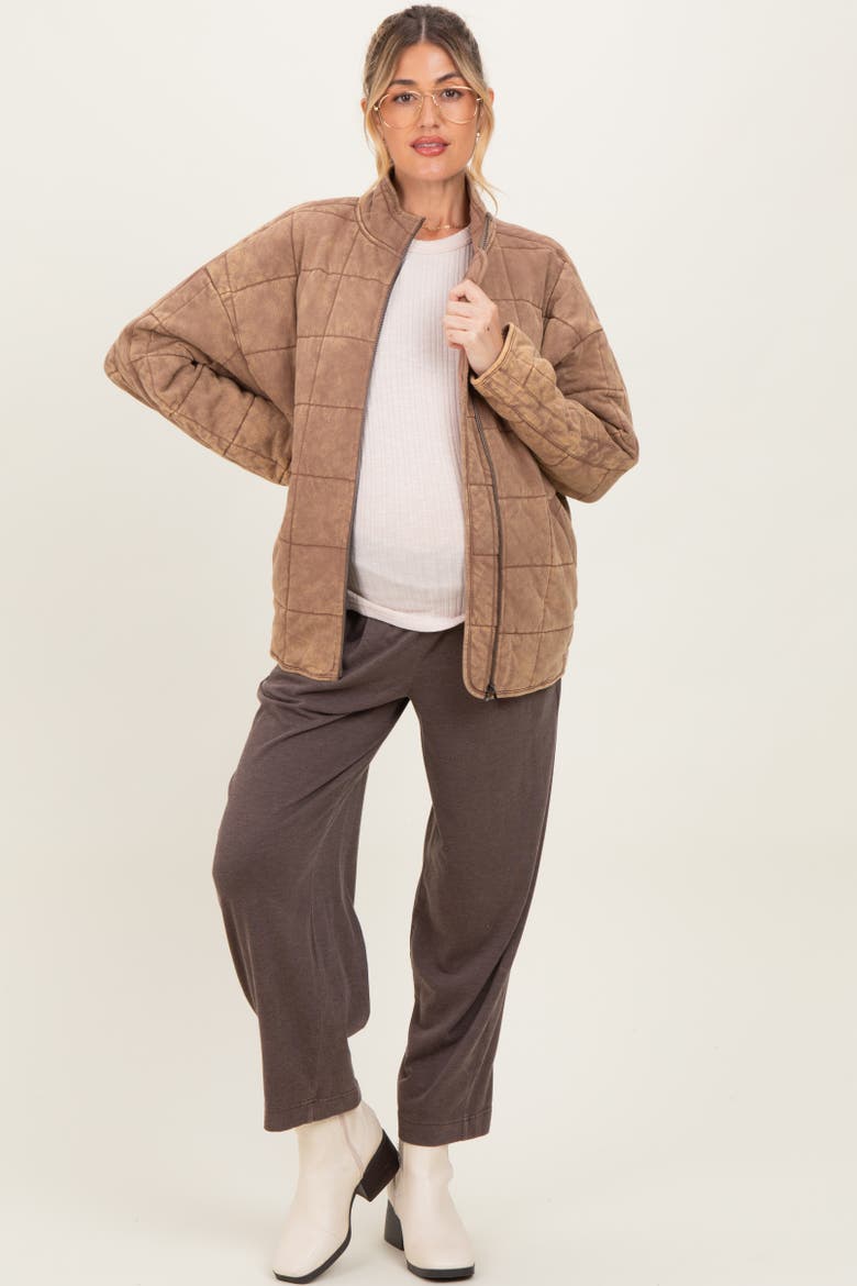 Quilted Oversized Jacket, Alternate, color, Mocha