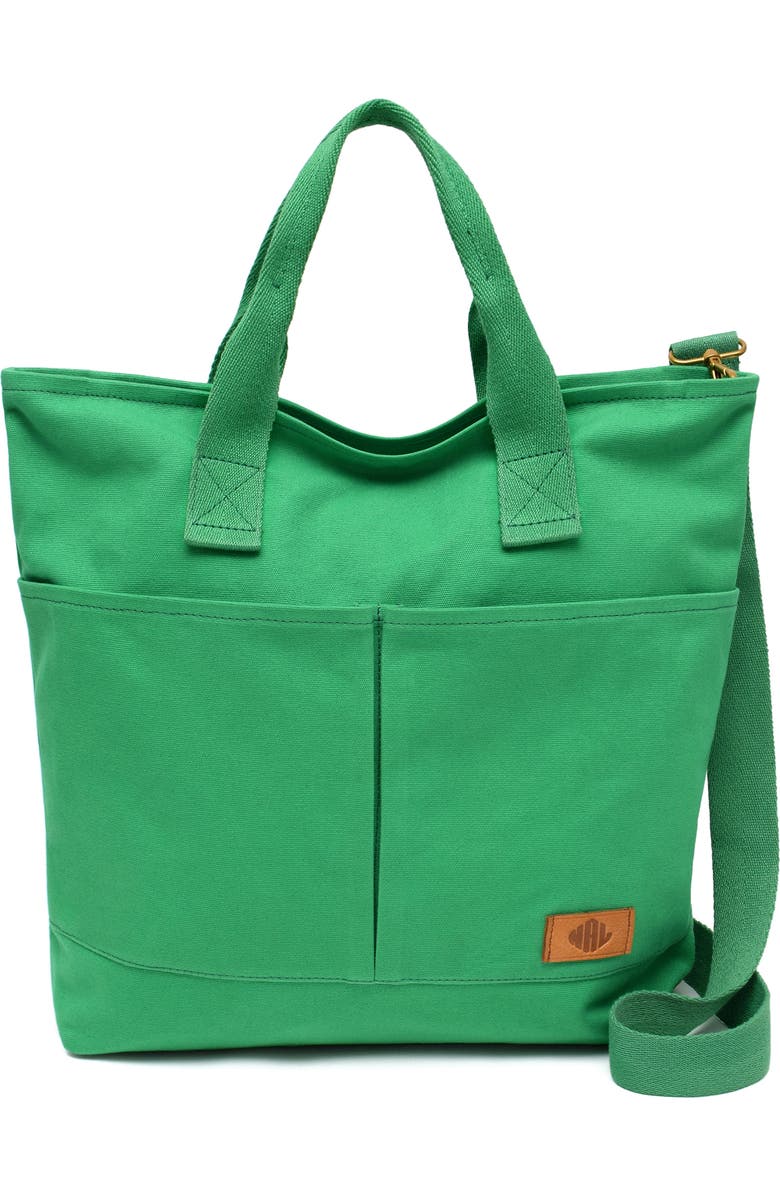 New Amsterdam Leatherworks Ayla Cotton Canvas Tote Bag, Main, color, Kelly