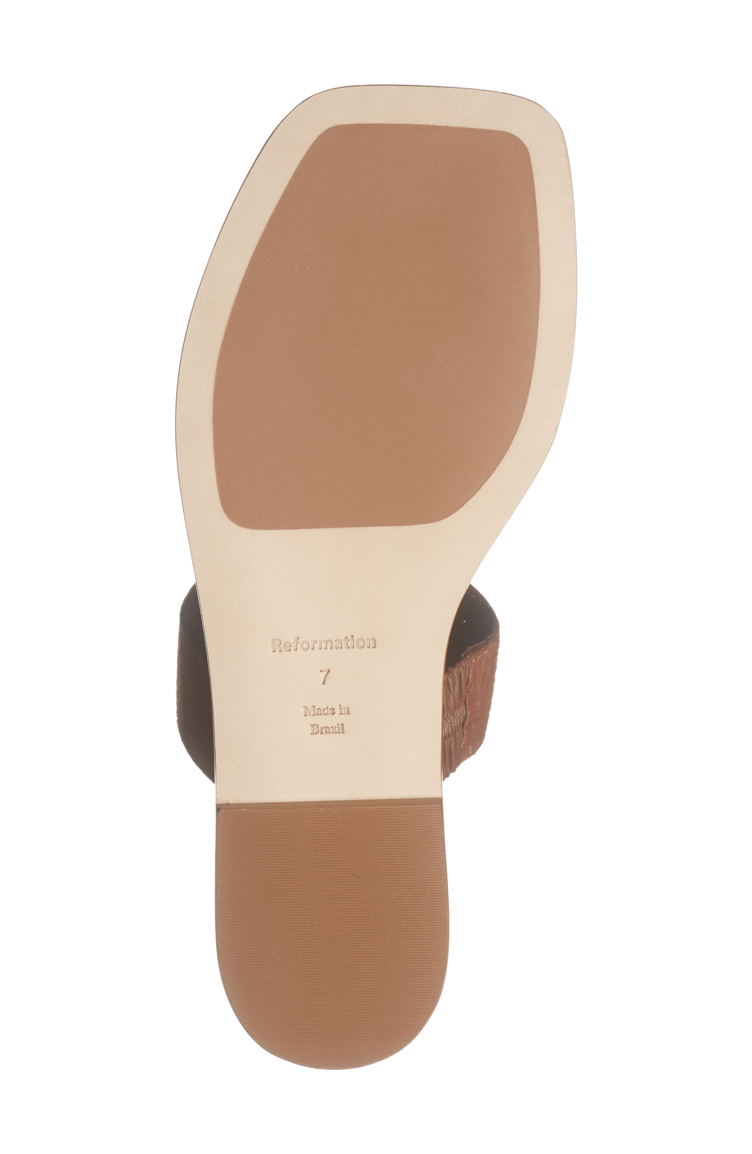 Reformation Sawyer Toe Loop Slide Sandal, Alternate, color, Walnut Suede