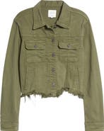 HIDDEN JEANS Frayed Hem Denim Jacket