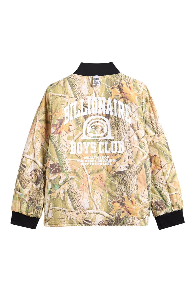 Kids' Wood Camo Reversible Bomber Jacket, Alternate, color, PERSIMMON