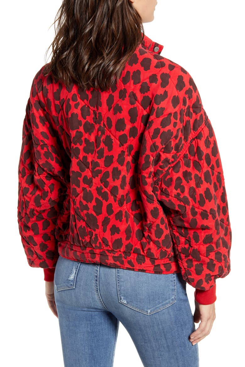 Leopard Print Quilted Jacket, Alternate, color, FIERCE