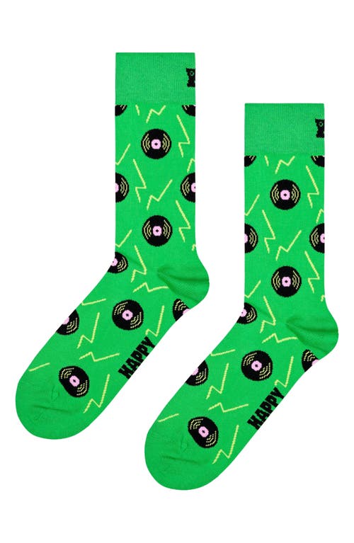 Happy Socks Vinyl Records Socks in Green 