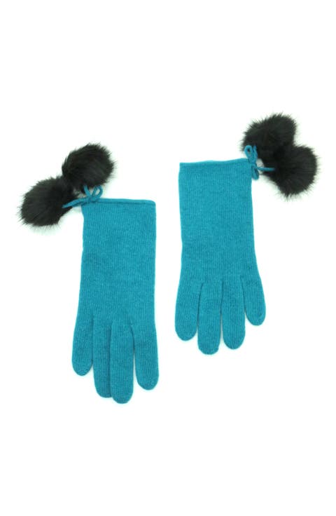 Pompom Wool Blend Gloves