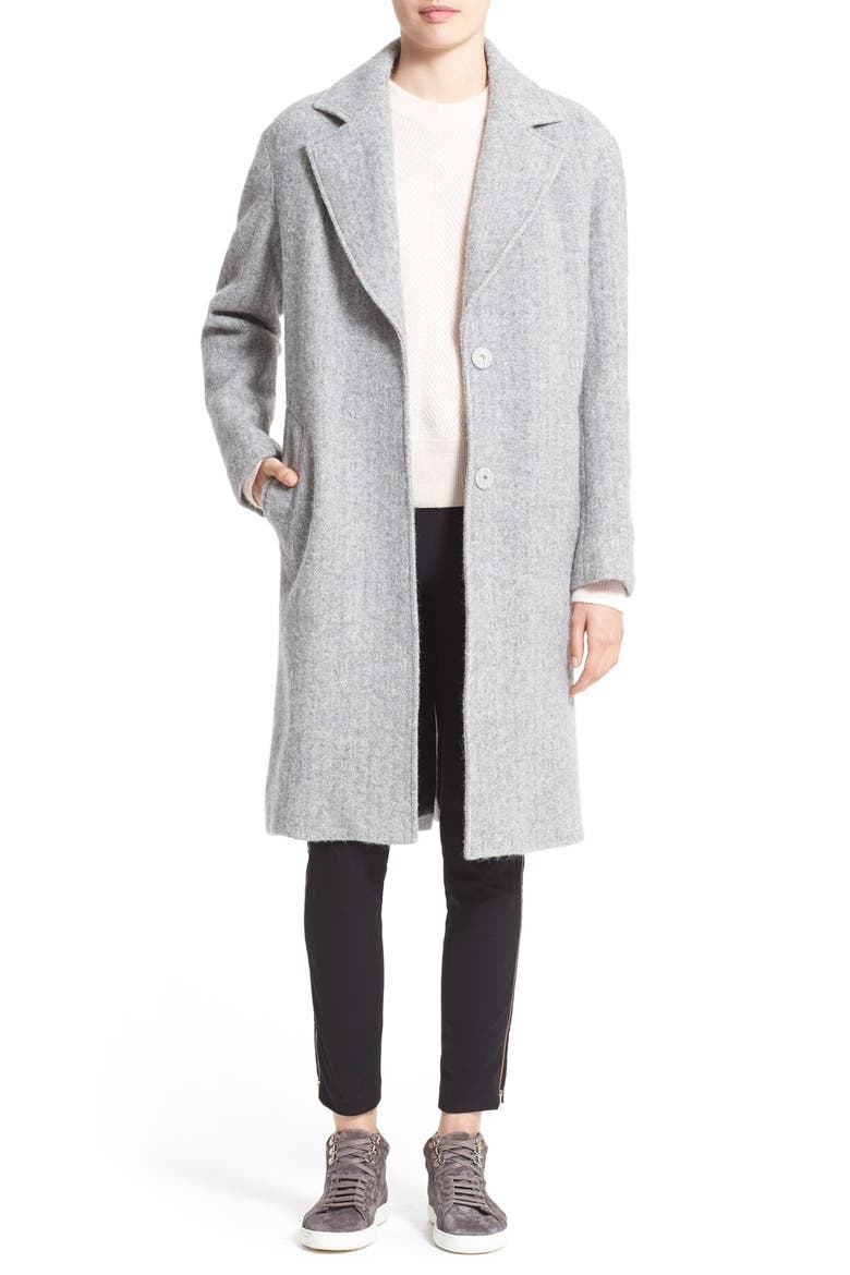 'Ray' Wool & Alpaca Coat, Main, color, GREY COMBO