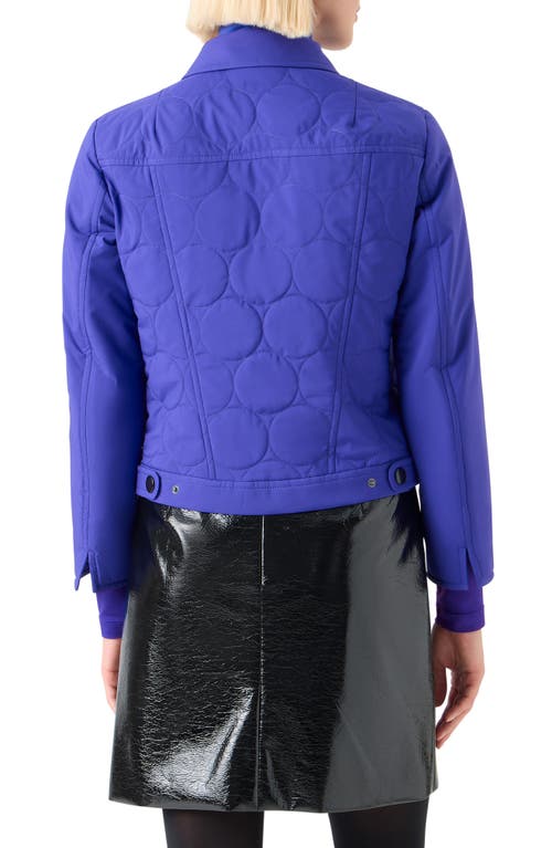 Akris Punto Dot Quilted Technical Poplin Crop Jacket In Blue