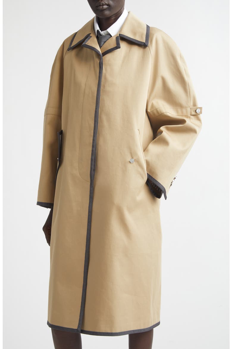 Box Pleat Raglan Sleeve Mackintosh, Alternate, color, KHAKI