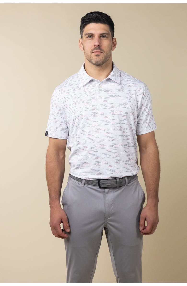 ASHWORTH GOLF Matrix Polo, Alternate, color, White/Core Red